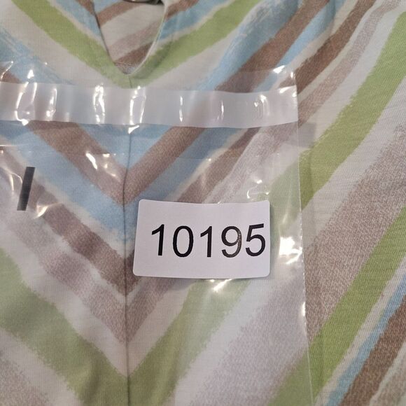 NWT Allison Daley Top Blouse Women 2X Green Blue Brown Beige Striped NEW - Picture 11 of 11